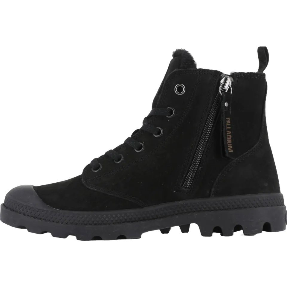 Palladium PAMPA HI ZIP WL leren sneakers met profielzool en logo - zwart, foto 4