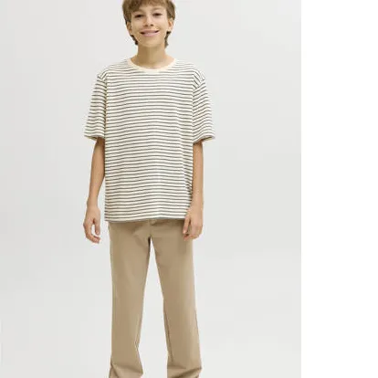 Jack & Jones JJEDOVER T-shirt ecru gestreept, foto 3