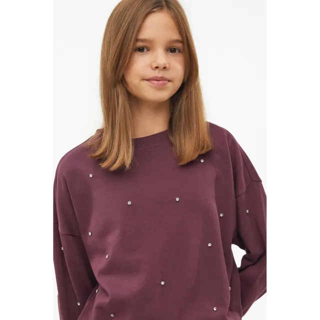 s.Oliver sweater met strass-steentjes - paars