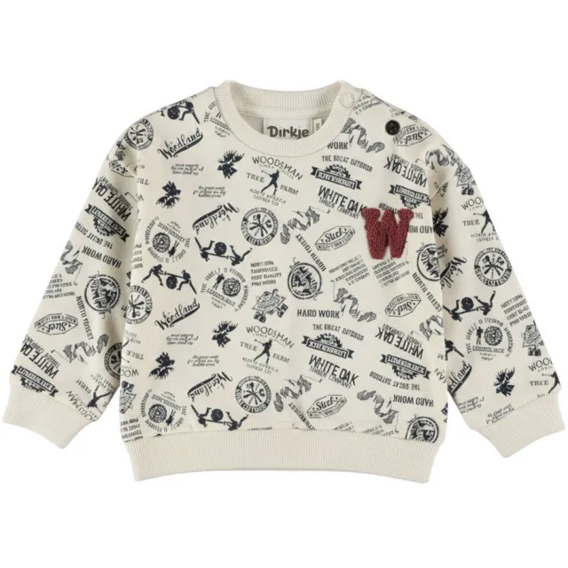 Dirkje oversized sweater met print - offwhite/zwart, foto 2