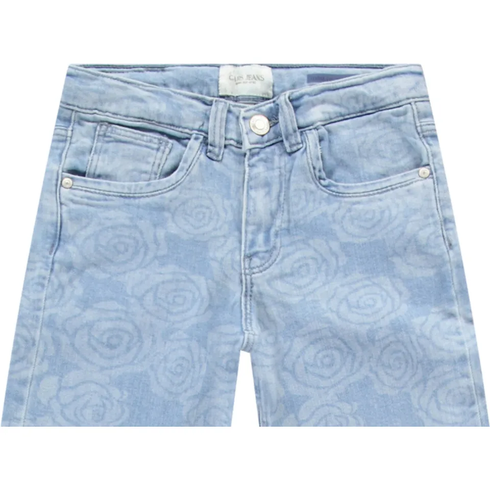 Cars gebloemde loose fit jeans light blue denim, foto 4