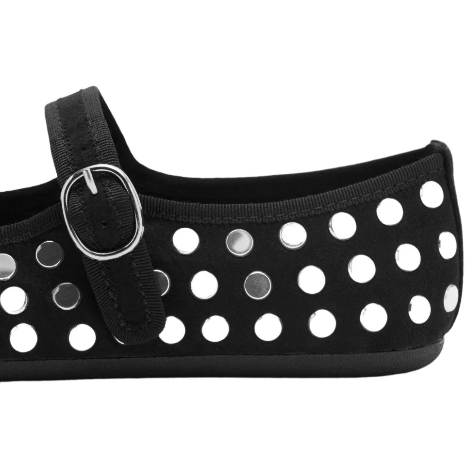 Mango Kids ballerina's met studs - zwart/zilver, foto 6