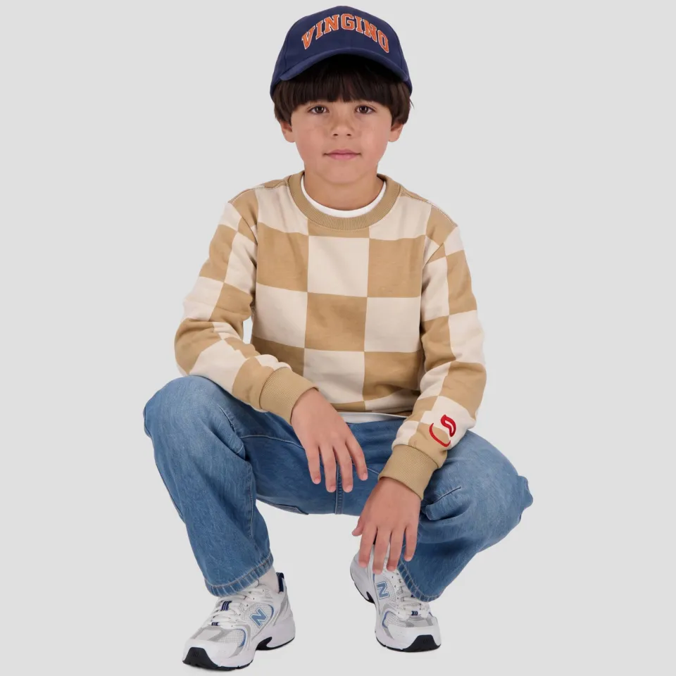 Orange Stars geruite sweater - zand, foto 3
