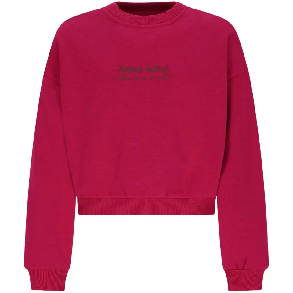 NoBell’ sweater met backprint donkerroze, foto 2