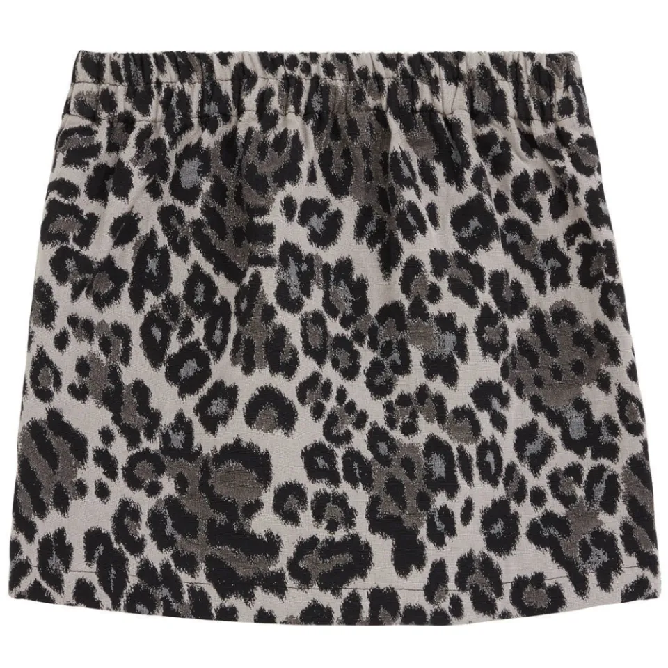 WE Fashion korte rok met panterprint grijs/ecru, foto 3