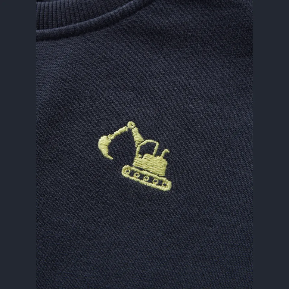 NAME IT MINI rechtvallende sweater met borduursels - donkerblauw, foto 3