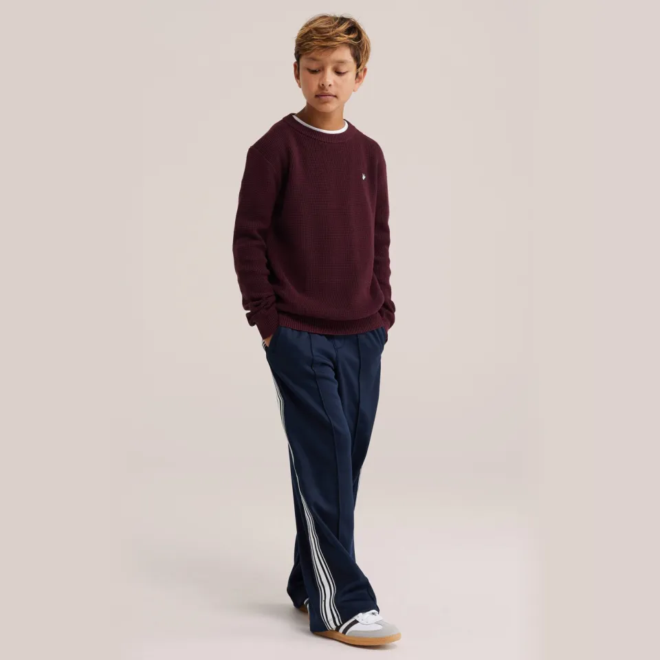 WE Fashion katoenen gebreide trui - donkerrood, foto 3