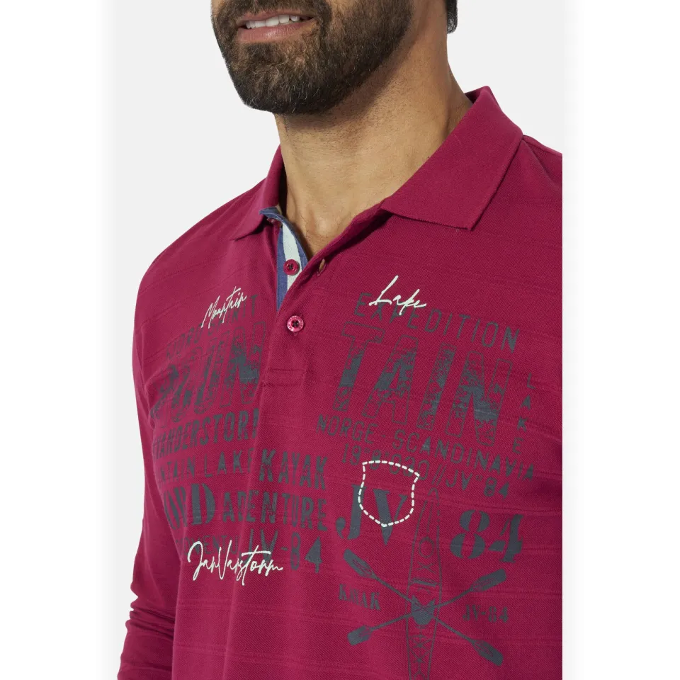 Jan Vanderstorm Loose polo Plus Size MAKSE donkerrood, foto 5