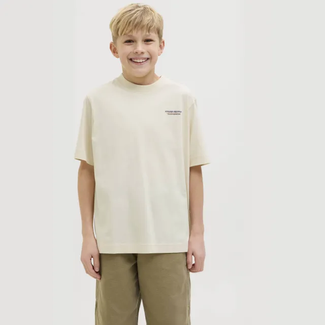 Jack & Jones junior t-shirt met backprint ecru