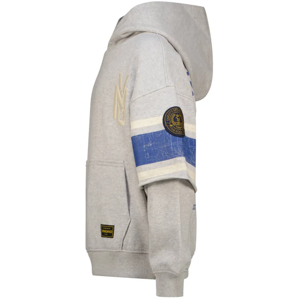 Vingino oversized hoodie met backprint - grijs/blauw, foto 4