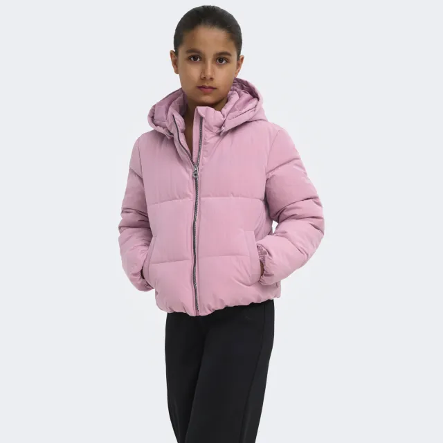Only Dolly Short Puffer winterjas roze