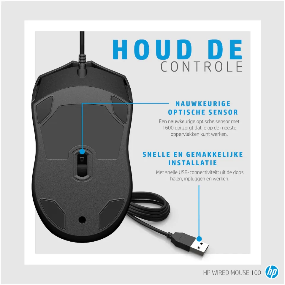 HP 100 bedrade muis zwart, foto 3