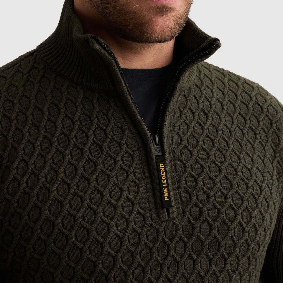 PME Legend katoenen regular fit gebreide trui - donkergroen, foto 5