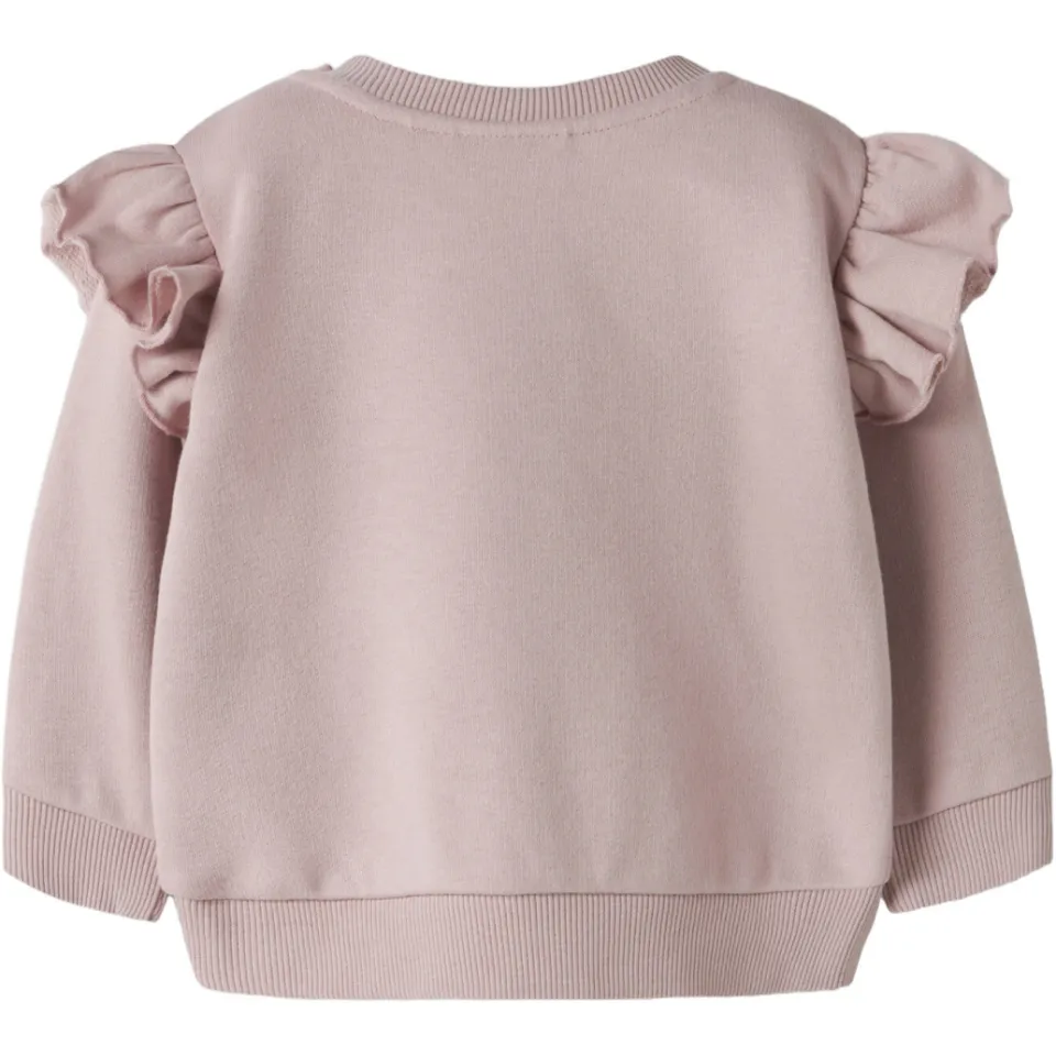 Lil' Atelier BABY oversized sweater met ruches - oudroze, foto 2