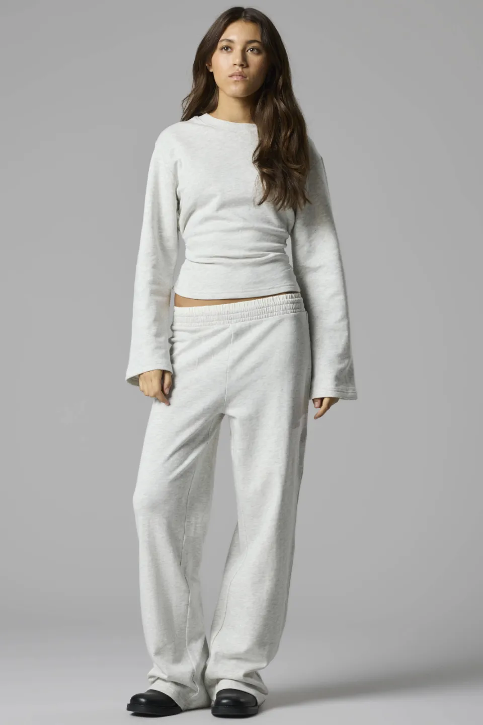 LMTD joggingbroek lichtgrijs Lichtgrijs melange
