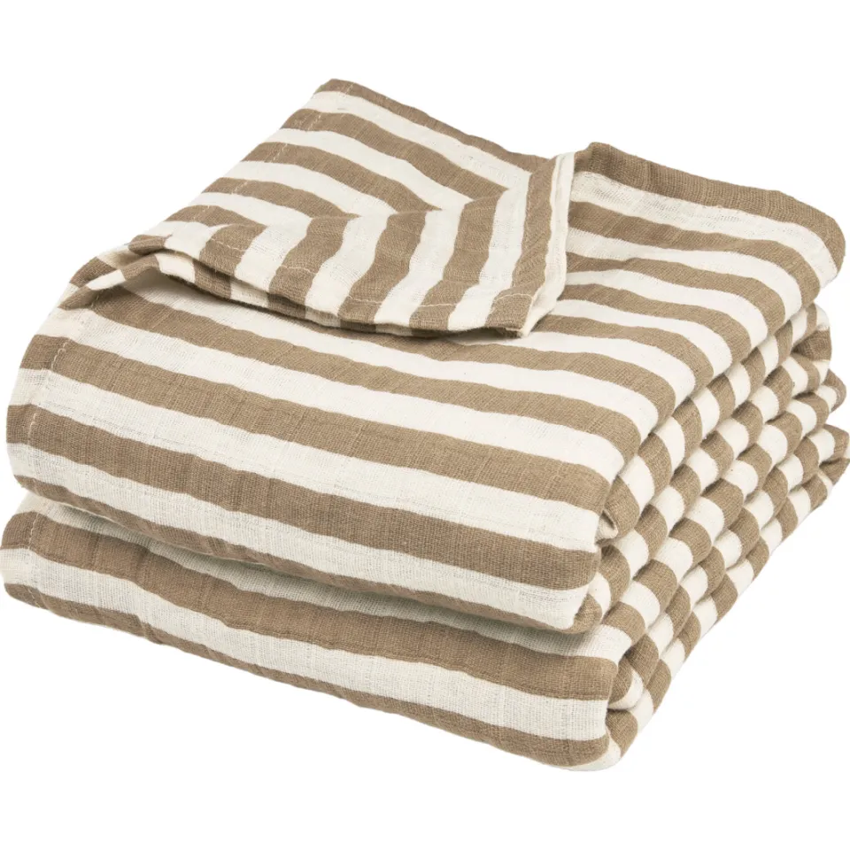 Meyco Fat Stripe hydrofiele inbakerdoek taupe, foto 6