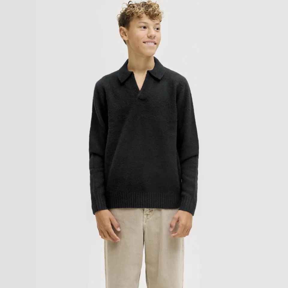 Jack & Jones JUNIOR trui zwart fijn gebreid, foto 4
