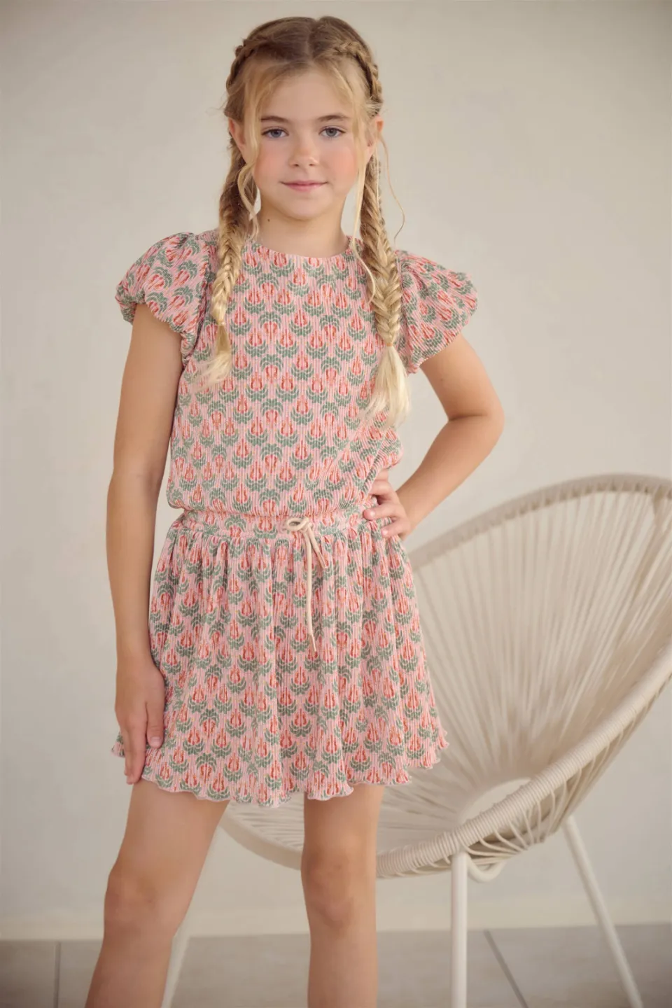 Nono Miron midi jurk groen roze, foto 4
