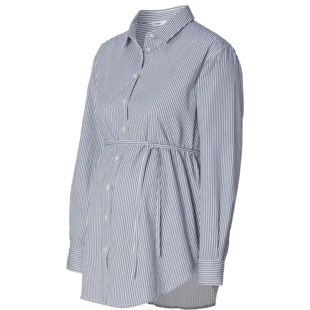 Noppies Arles zwangerschaps- en voedingsblouse blauw/wit