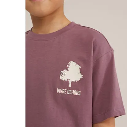 WE Fashion rechtvallend T-shirt met backprint donkerpaars, foto 5