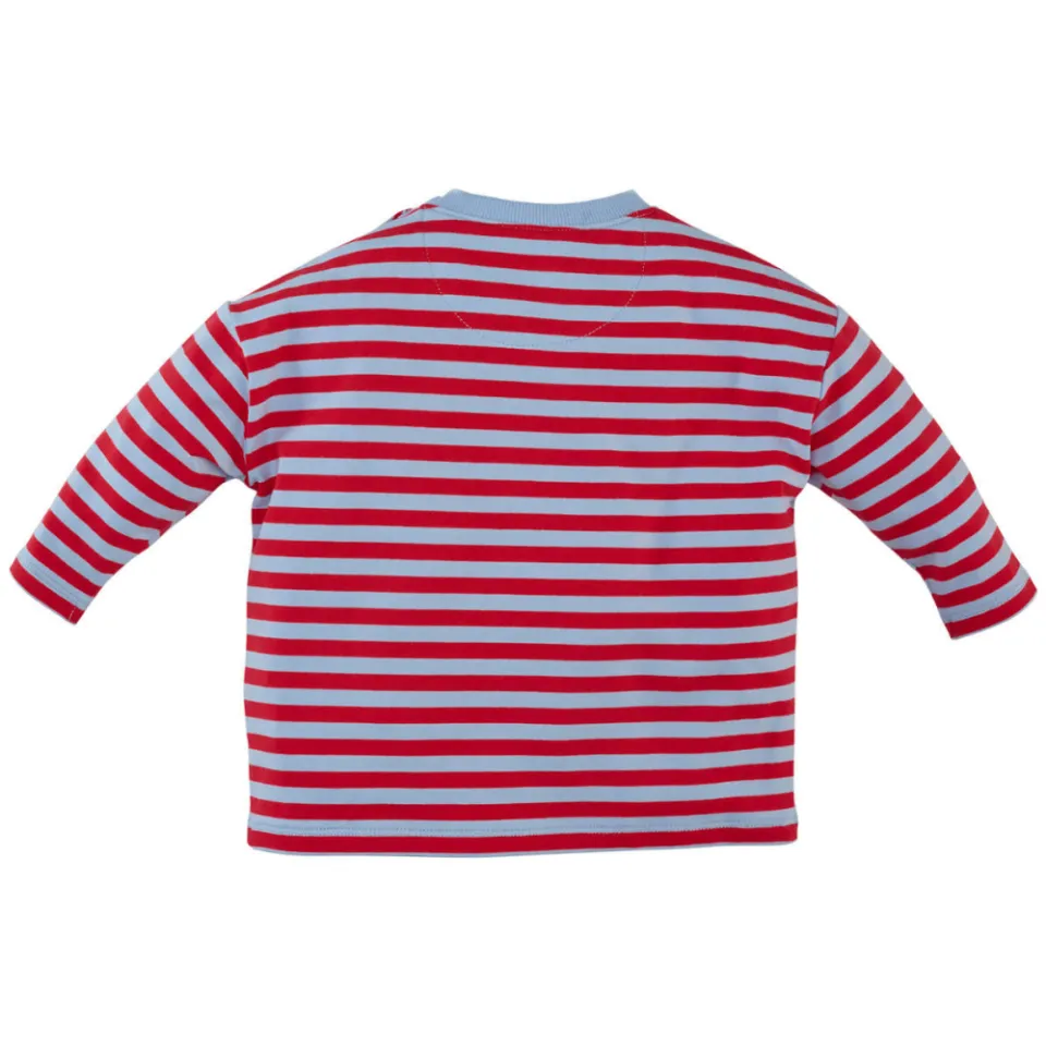 Z8 newborn gestreepte longsleeve rood/lichtblauw, foto 3