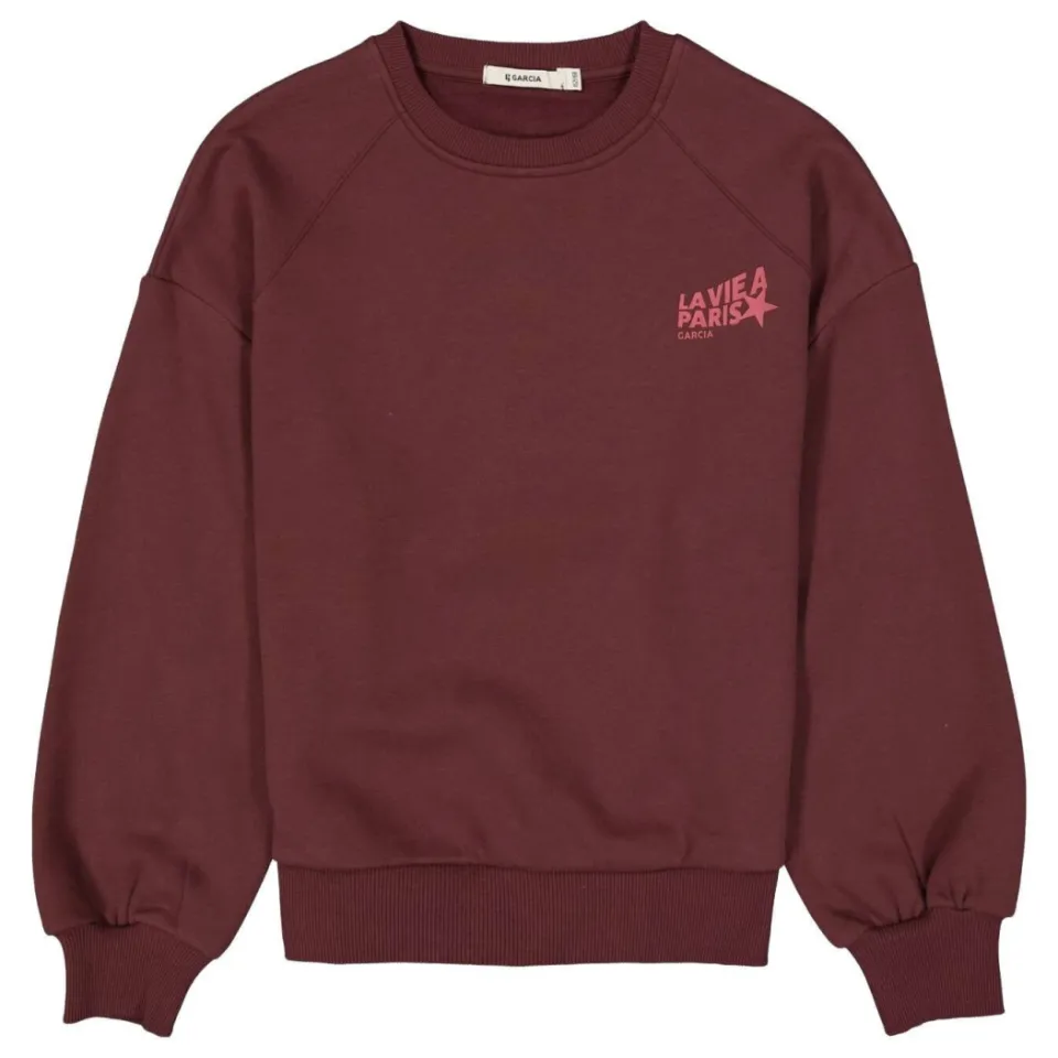Garcia rechtvallende sweater met backprint - donkerrood, foto 2