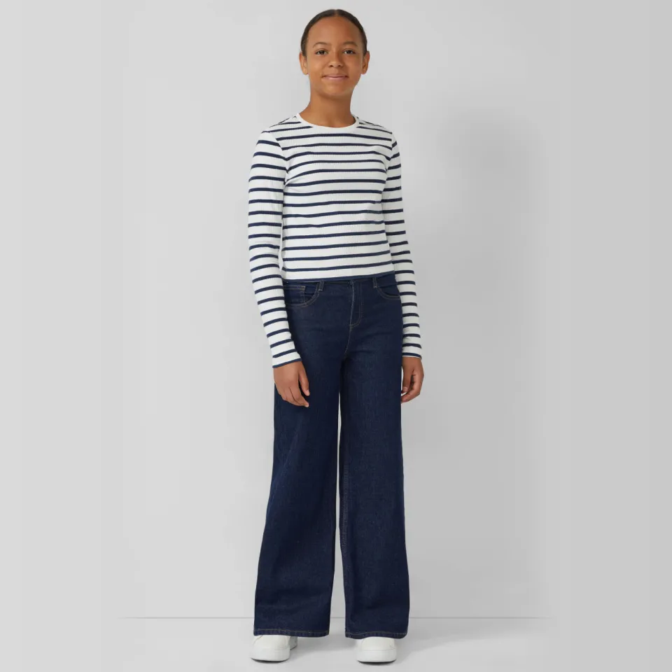 s.Oliver high waist wide leg jeans dark blue denim