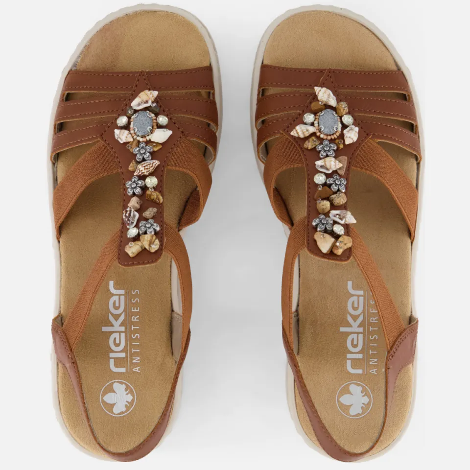 Rieker E1/2 sandalen cognac, foto 5