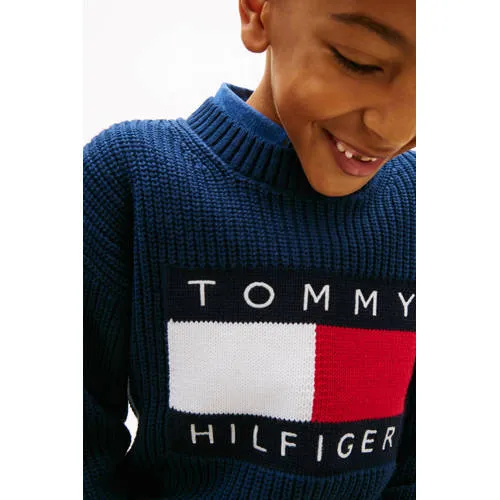 Tommy Hilfiger trui donkerblauw gebreid, foto 4