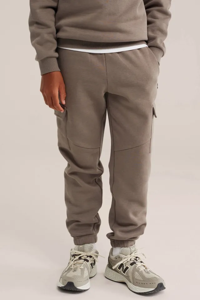 WE Fashion sweat cargobroek bruin, foto 3