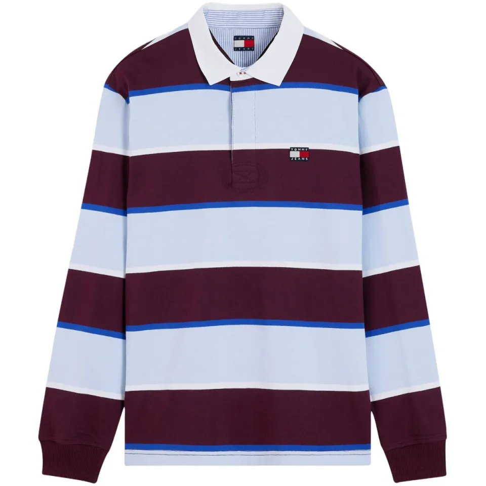 Tommy Jeans relaxed fit gestreepte polo - blauw, foto 2