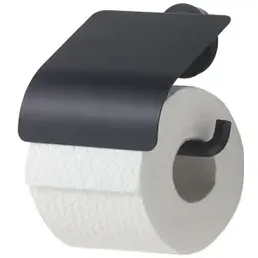 Tiger Toiletrolhouder Urban - Rvs - Met Klep - Zwart Mat Zwart
