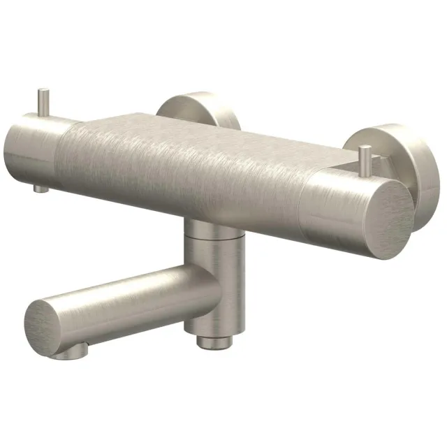 IVY Badthermostaatkraan IVY Bond Opbouw Omstel Met Draaibare Baduitloop Met Omstel Cooltouch Geborsteld Nickel PVD Geborsteld Nikkel PVD