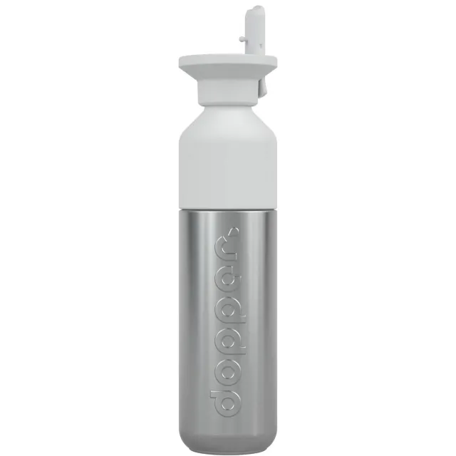 Dopper Steel Drinkfles x Flip Straw - Stainless Steel - 490 ml