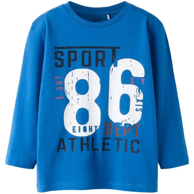 NAME IT MINI longsleeve met print blauw Hardblauw