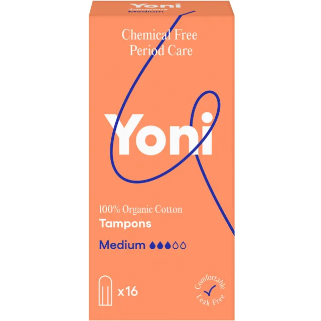 Yoni Biologisch Katoenen Tampons Medium 16 stuks
