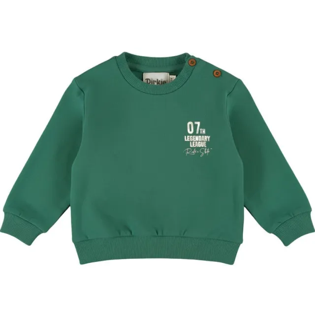 Dirkje rechtvallende sweater met backprint en tekst - groen