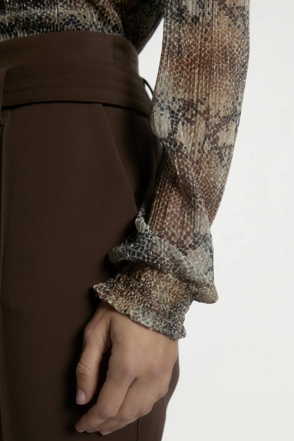 Aaiko Tory top met slangenprint bruin, foto 3