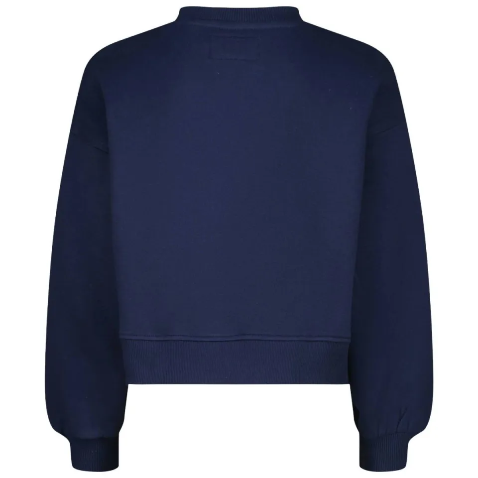 Raizzed boxy sweater met tekst - donkerblauw, foto 3
