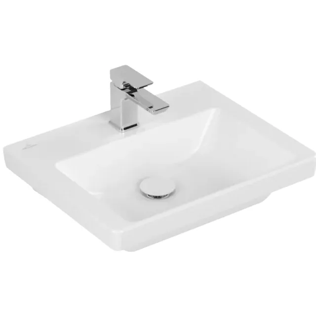 Villeroy & Boch Fontein Villeroy & Boch Subway Met CeramicPlus Zonder Overloop 3.0 50x40x14.5 cm Stone White Wit
