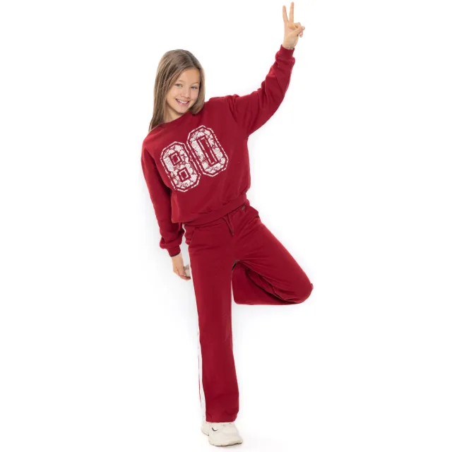 No Way Monday wide leg joggingbroek rood