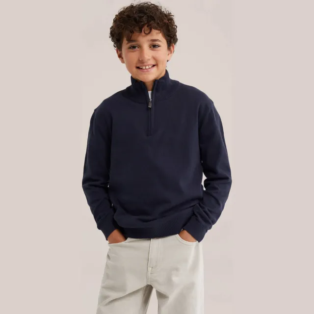 WE Fashion katoenen pullover - marineblauw