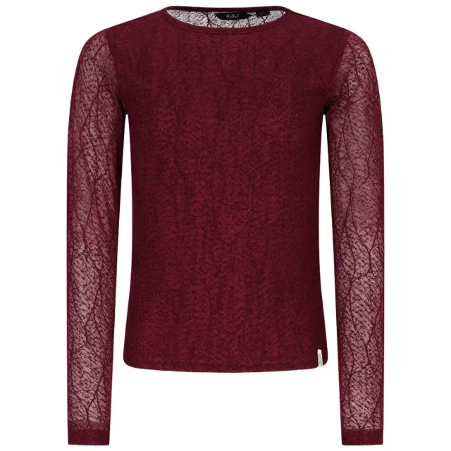 NoBell’ semi-transparante blousetop donkerrood