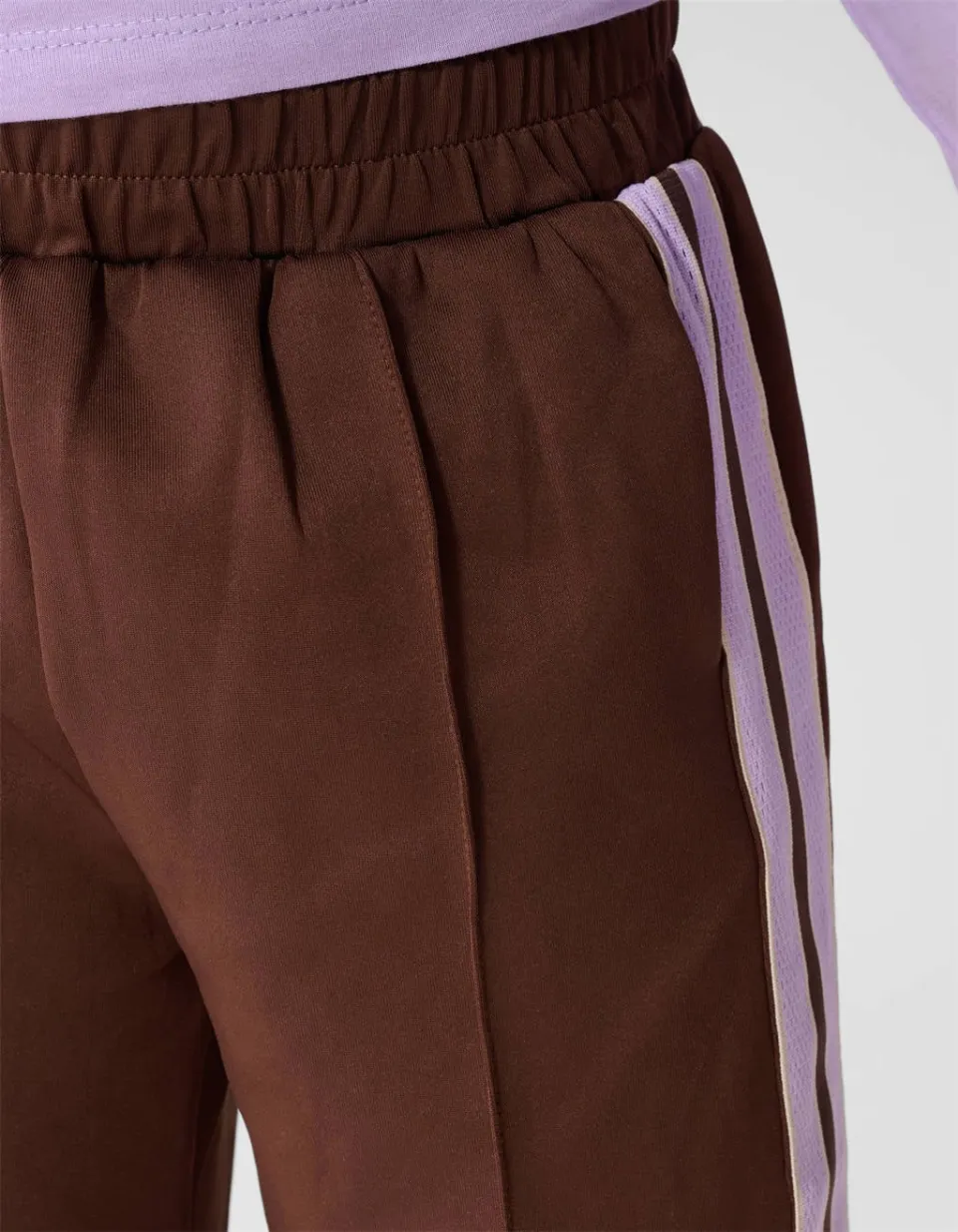Shoeby wide leg joggingbroek bruin, foto 6