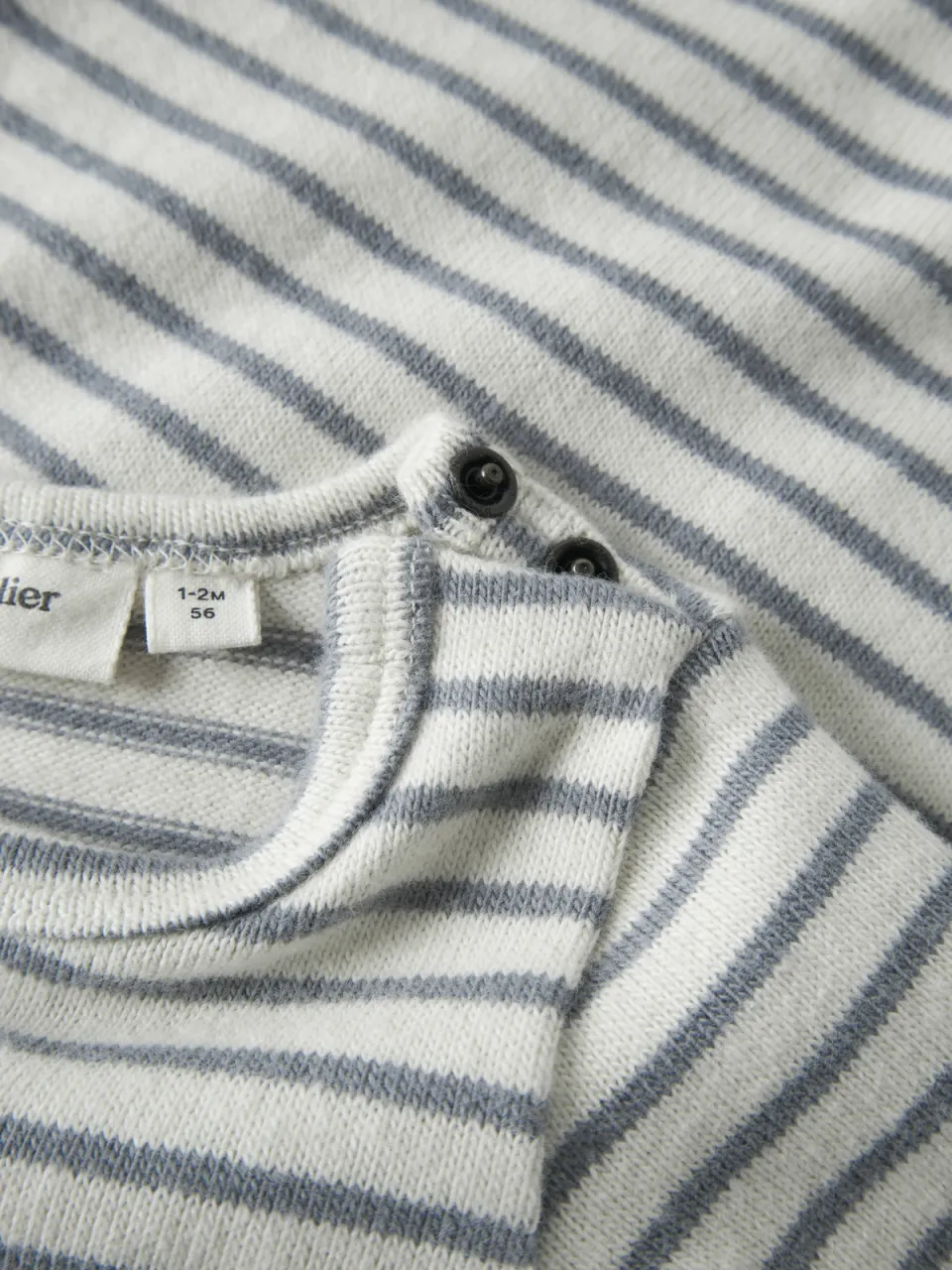 Lil' Atelier Baby Nbmthoro gestreepte romper grijs/wit, foto 4