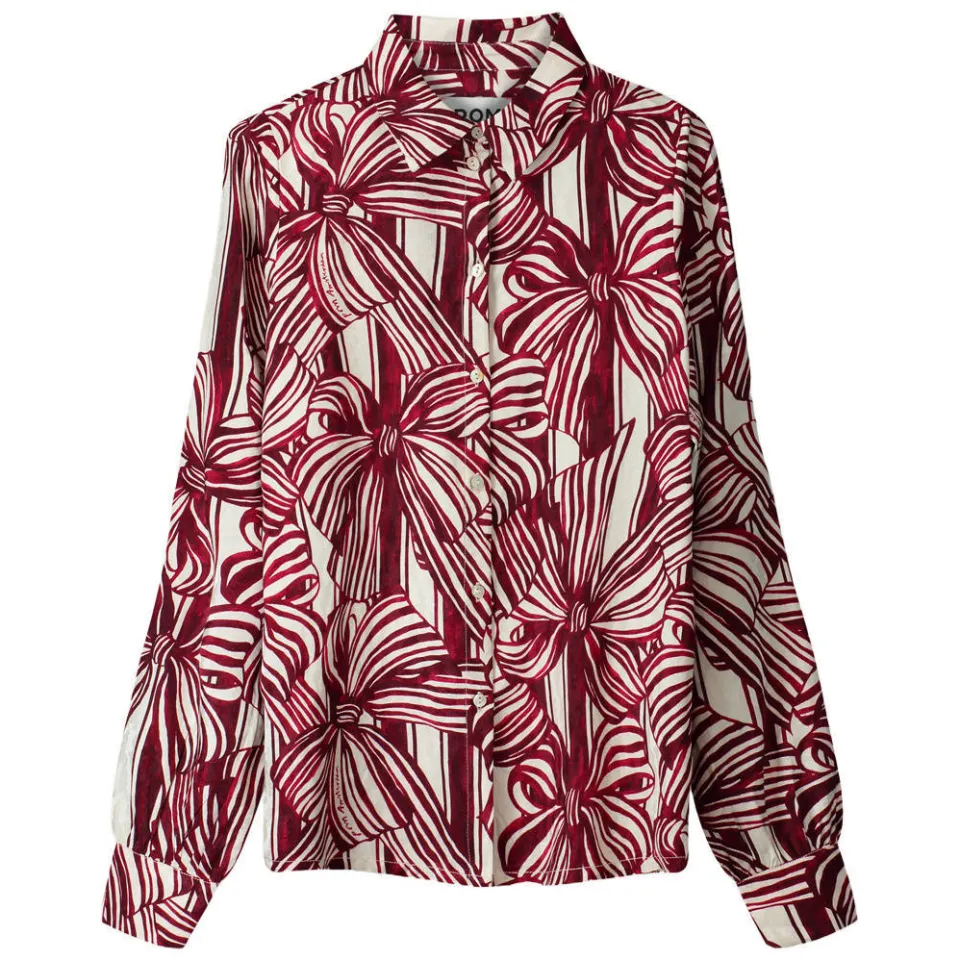 POM Amsterdam Mila Ribbon blouse rood, foto 2