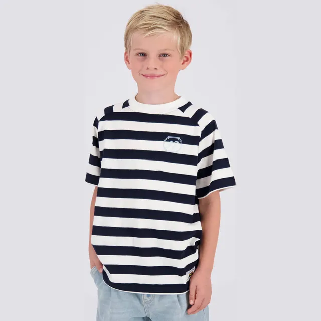 Vingino gestreept T-shirt donkerblauw Donkerblauw/wit