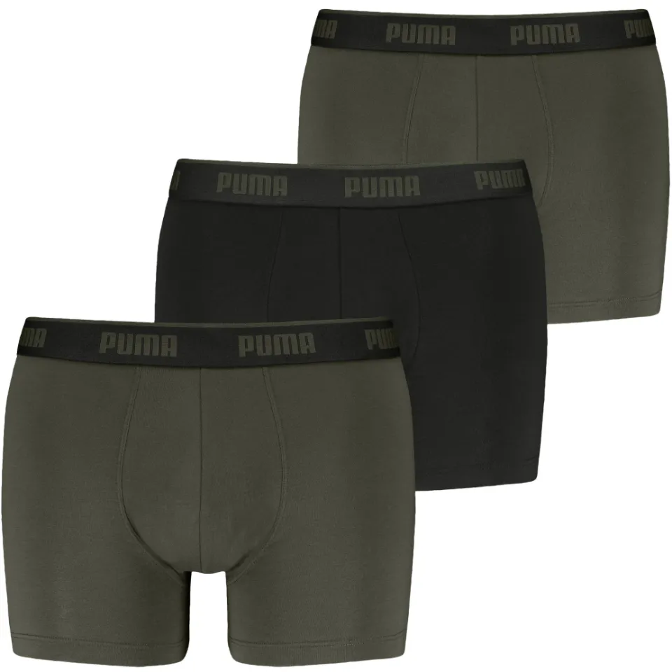 Puma Everyday Basic boxershorts 3-pack olijfgroen zwart, foto 3