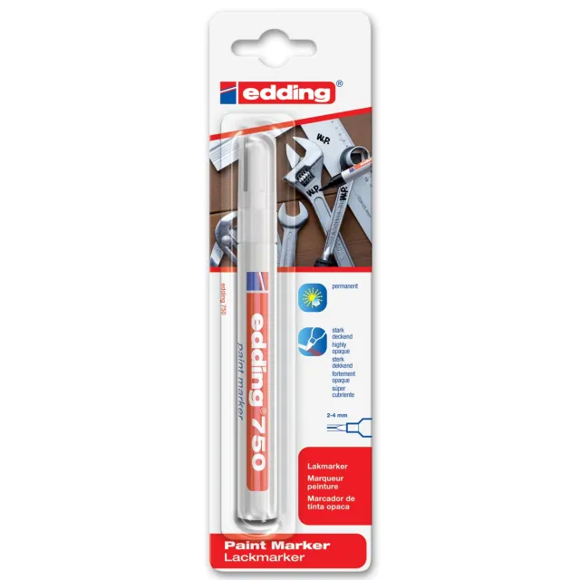 Edding Paintmarker edding 750 op oliebasis 2-4mm wit Blister