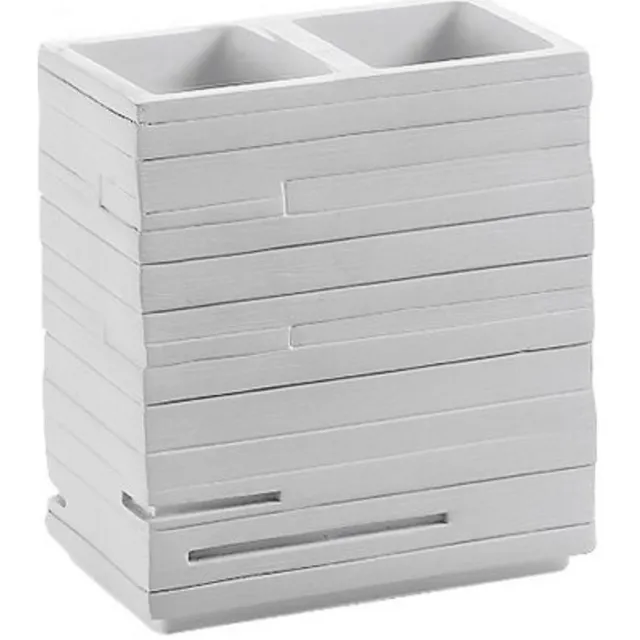 Tandenborstelhouder Sapho Quadrotto Vrijstaand 11.5x10.2x6.2 cm Polyresin Wit